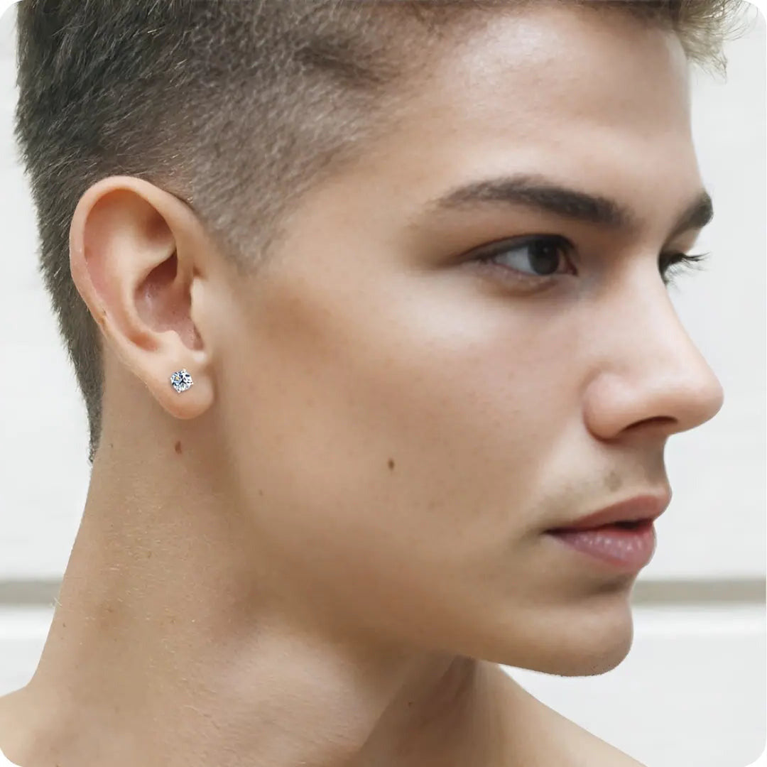 10 Karat Vollgold Stecker-Ohrringe mit 3mm-8mm Diamant - Pearlsey