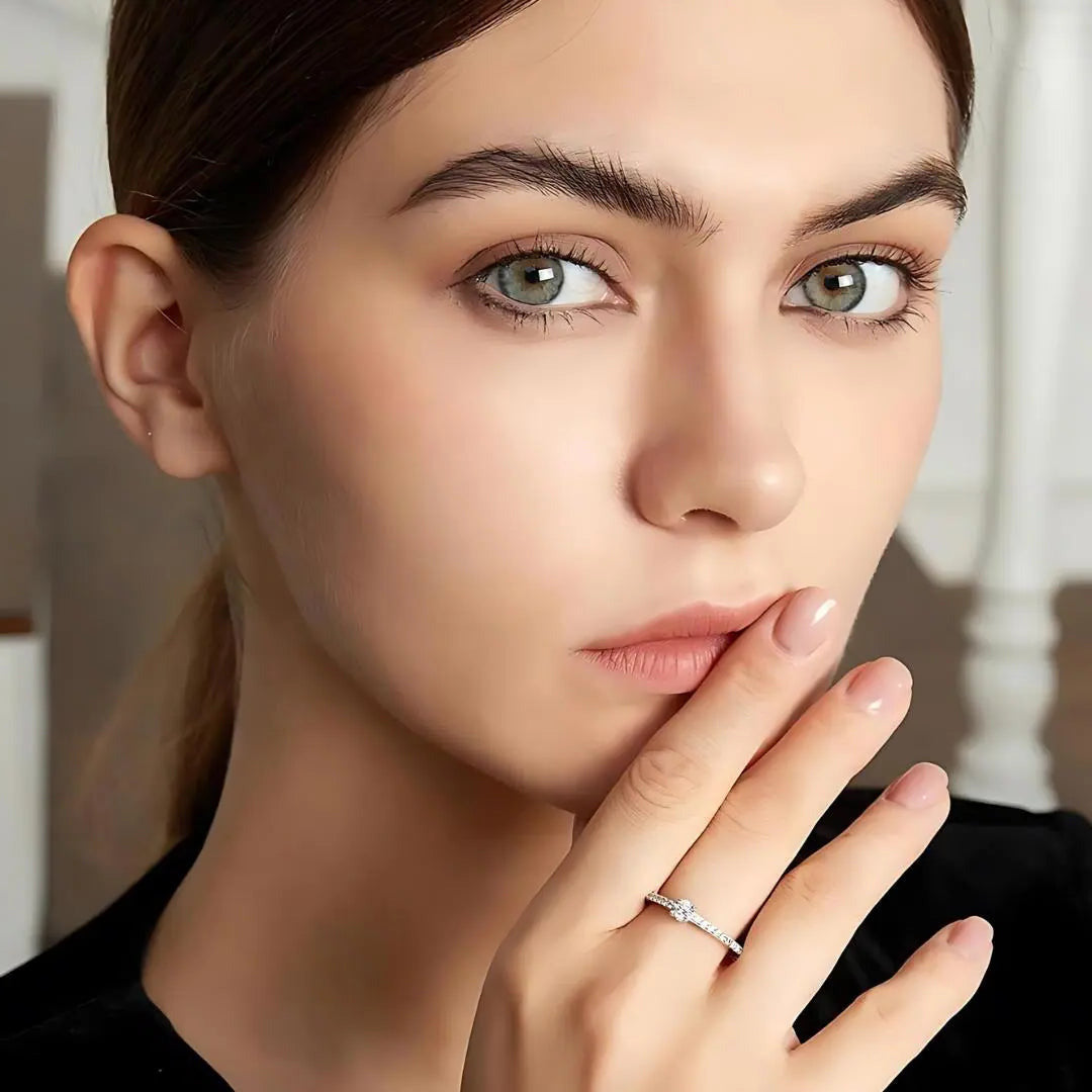 925er Silber Ring "Ivy" mit Moissanite Besatz - Pearlsey