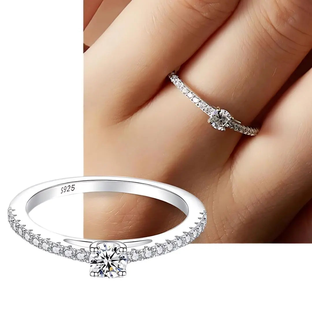 925er Silber Ring "Ivy" mit Moissanite Besatz - Pearlsey