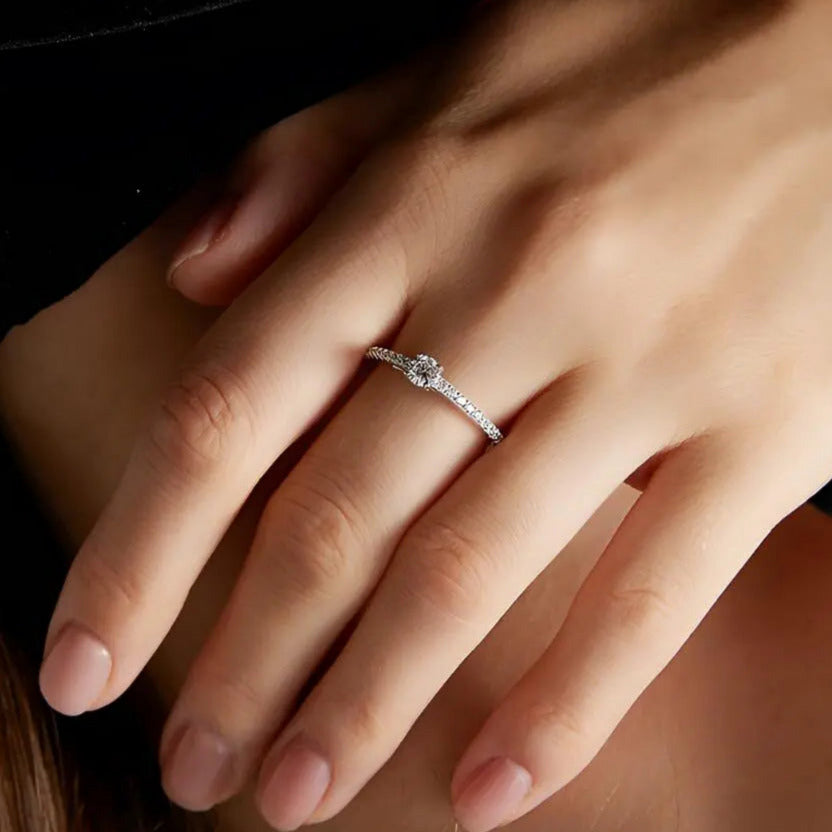 925er Silber Ring "Ivy" mit Moissanite Besatz - Pearlsey