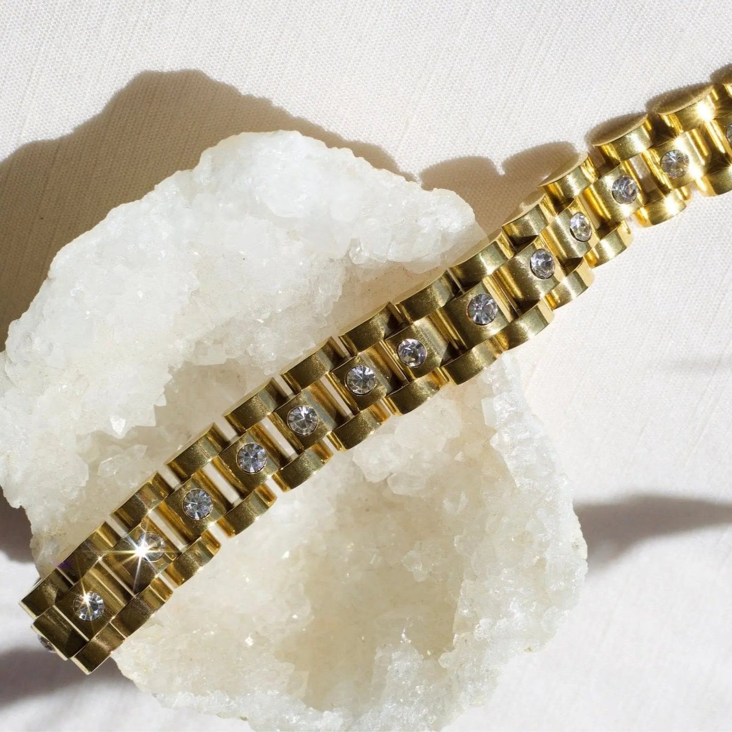 Ahern - Statement Chain Armband mit Zirkoniasteinbesatz - Pearlsey