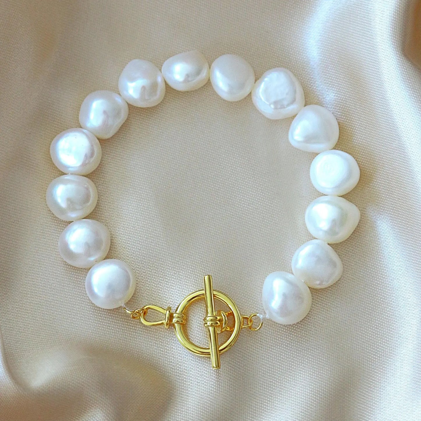 Barockperlen Armband aus Süßwasserperlen & 925er Sterling Silber - Pearlsey