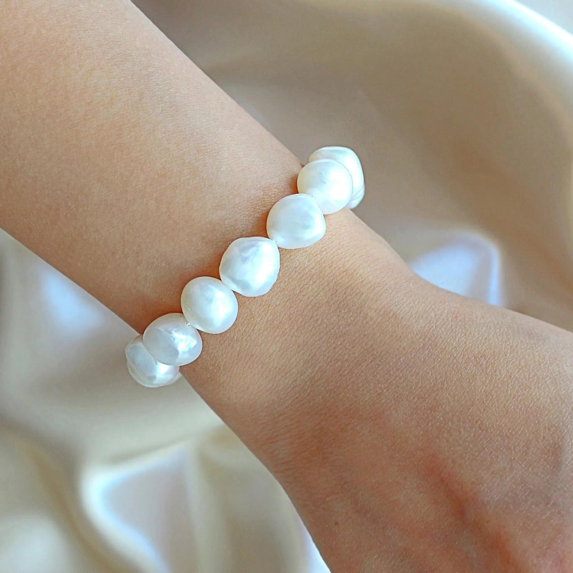 Barockperlen Armband aus Süßwasserperlen & 925er Sterling Silber - Pearlsey