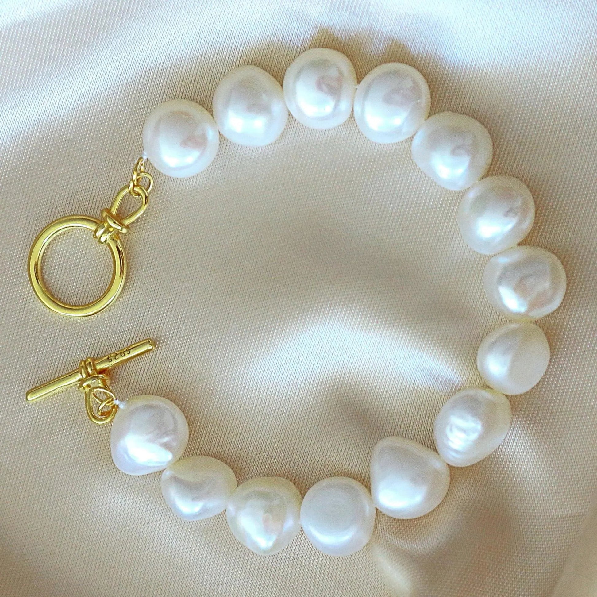 Barockperlen Armband aus Süßwasserperlen & 925er Sterling Silber - Pearlsey