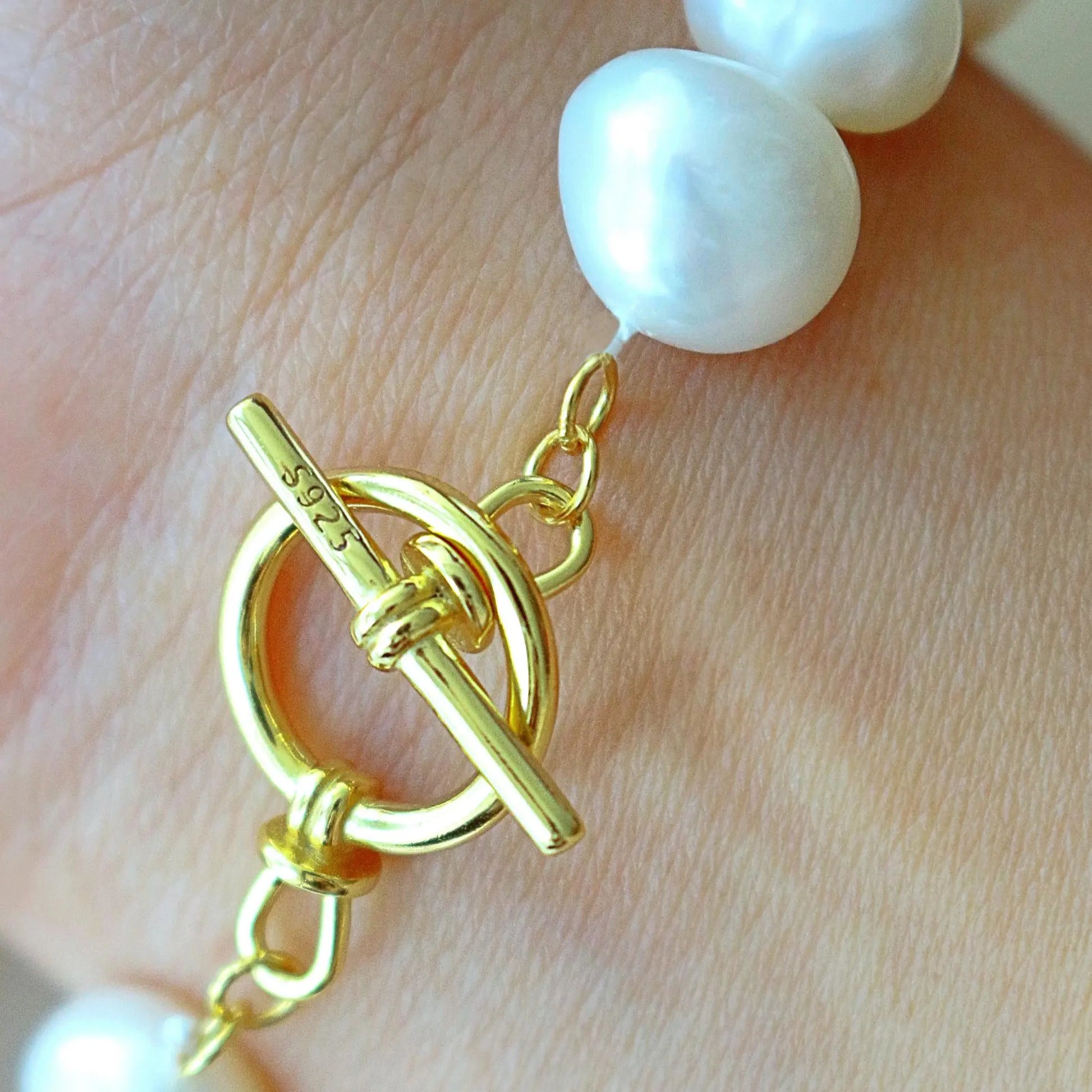 Barockperlen Armband aus Süßwasserperlen & 925er Sterling Silber - Pearlsey