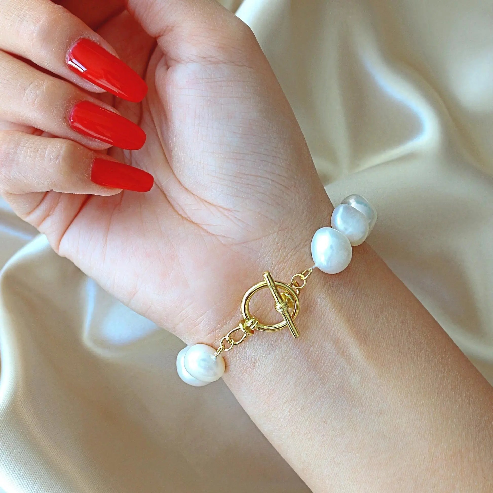 Barockperlen Armband aus Süßwasserperlen & 925er Sterling Silber - Pearlsey