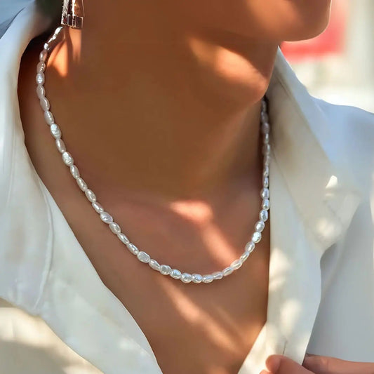 Barockperlen-Halskette "Waver" (Unisex) aus natürlichen Süßwasserperlen - Pearlsey