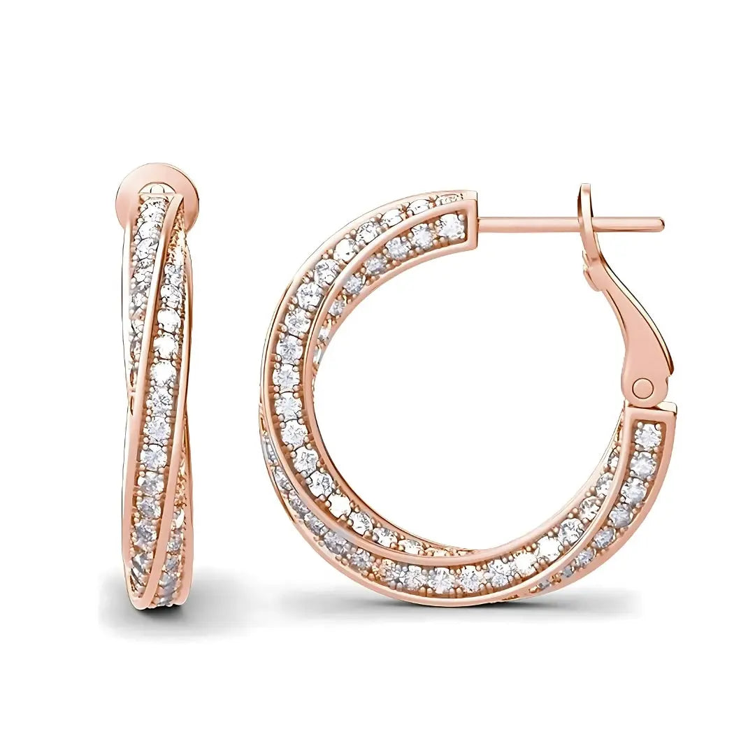 Creolen "Luxe" mit feinem Moissanitbesatz - Pearlsey