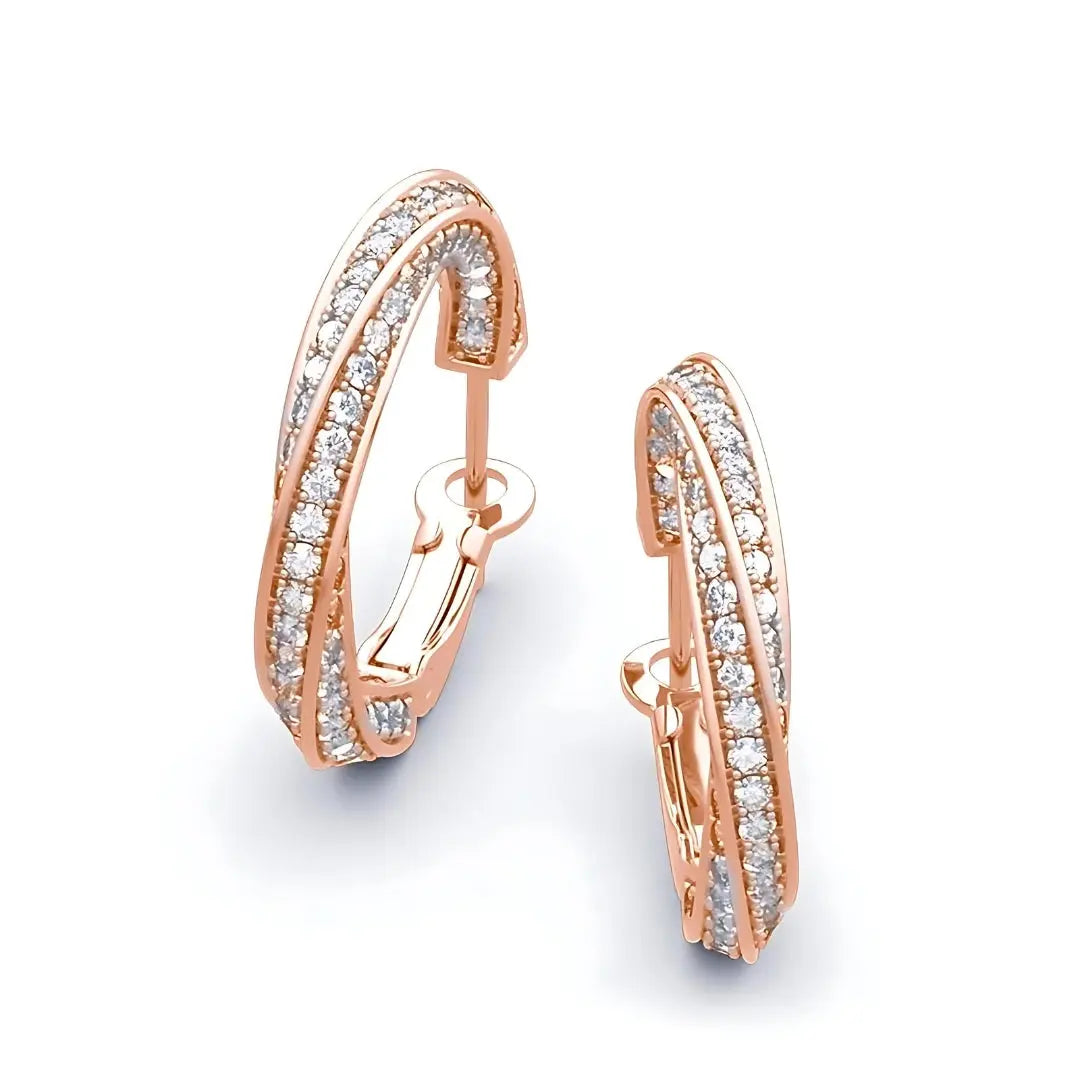 Creolen "Luxe" mit feinem Moissanitbesatz - Pearlsey