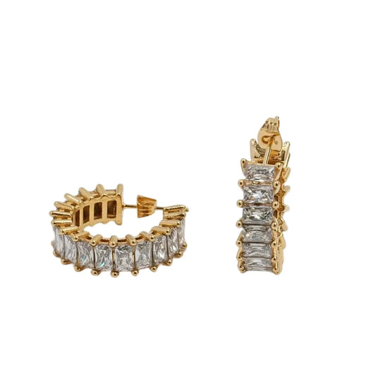 Crystal Hoops "Madison" mit Zirkoniasteinen - Pearlsey