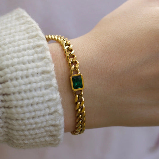 Cuban Link Armreifen "Martha"-18 Karat (8mm) - Pearlsey