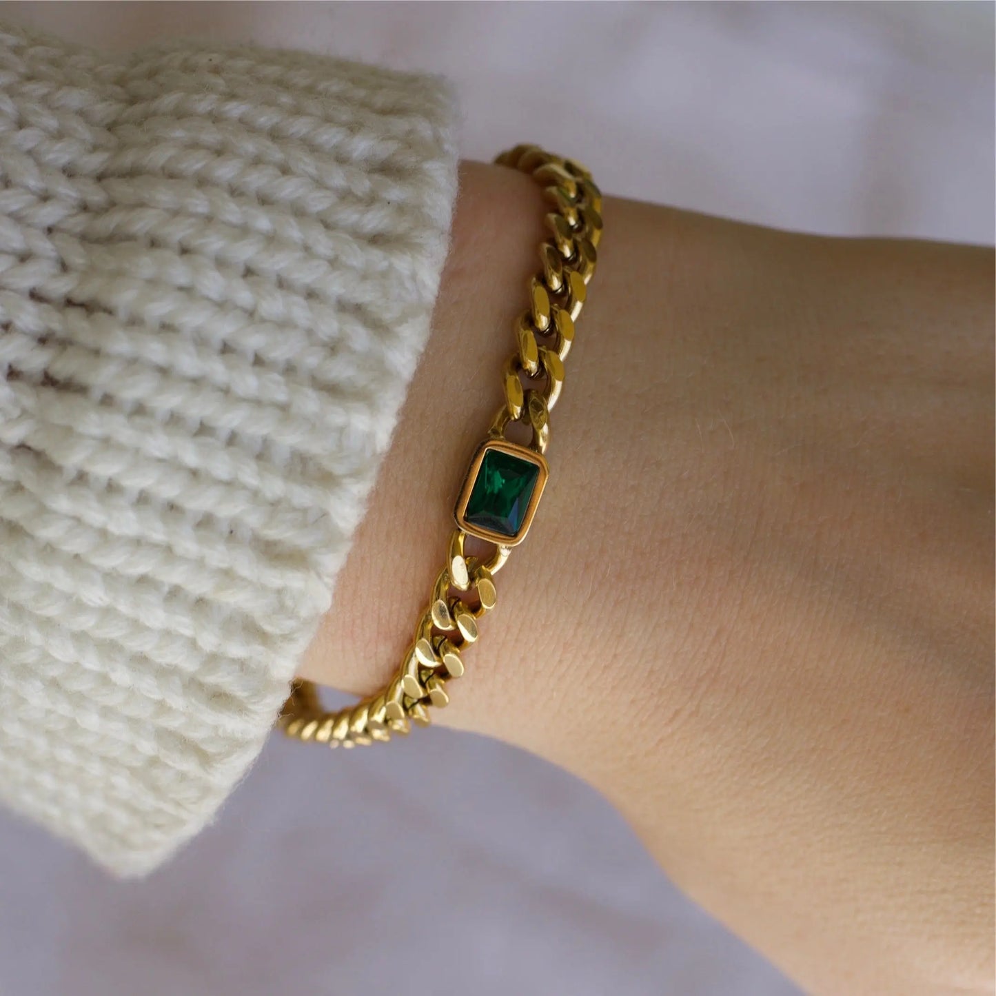 Cuban Link Armreifen "Martha"-18 Karat (8mm) - Pearlsey