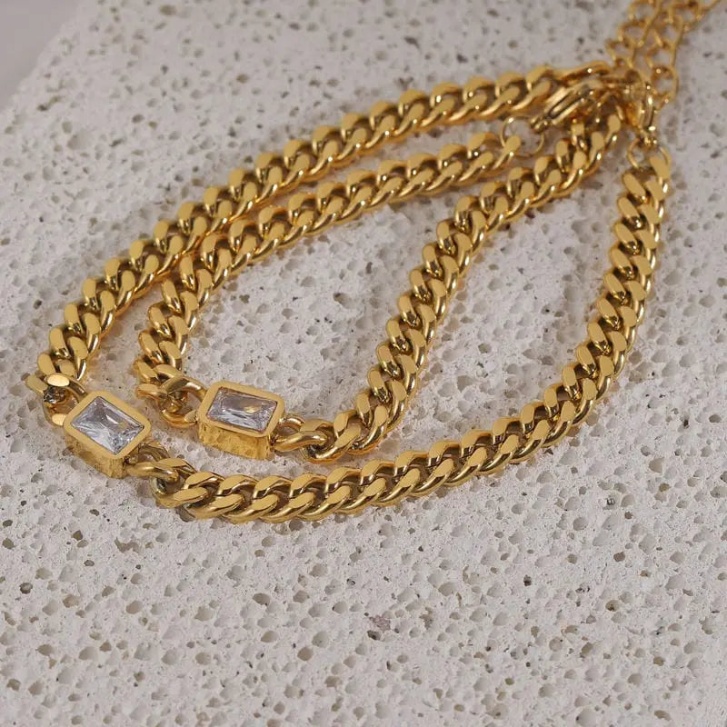 Cuban Link Armreifen "Martha"-18 Karat (8mm) - Pearlsey