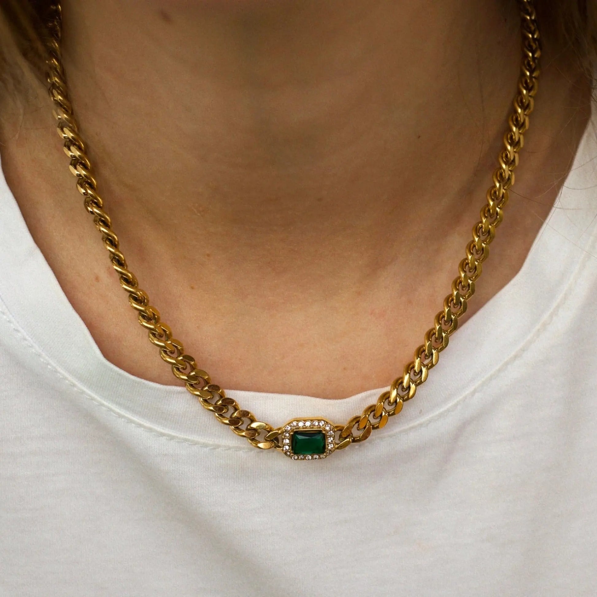 Cuban Link Chain Halskette "Martha"-18 Karat - Pearlsey