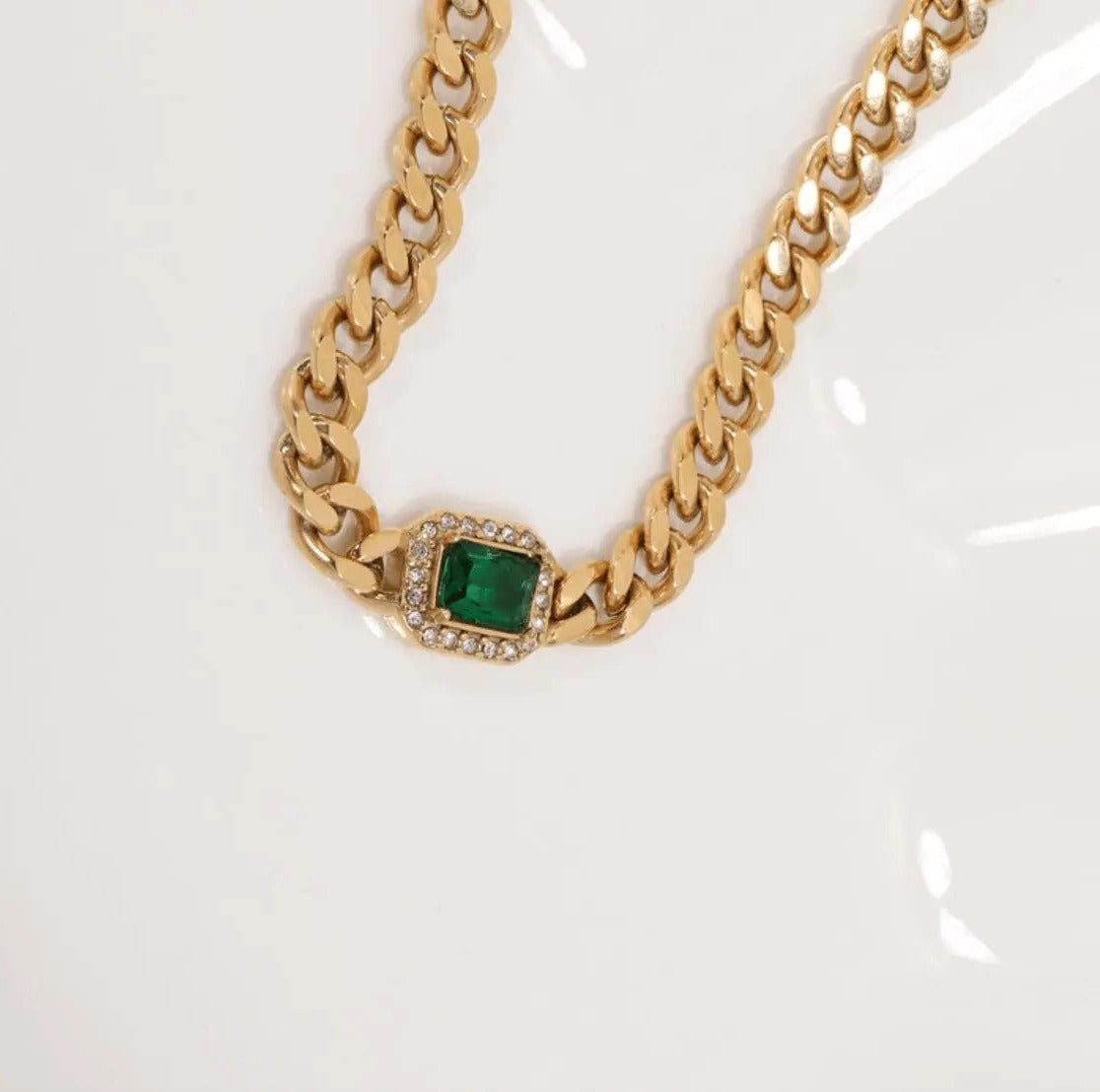 Cuban Link Chain Halskette "Martha"-18 Karat - Pearlsey