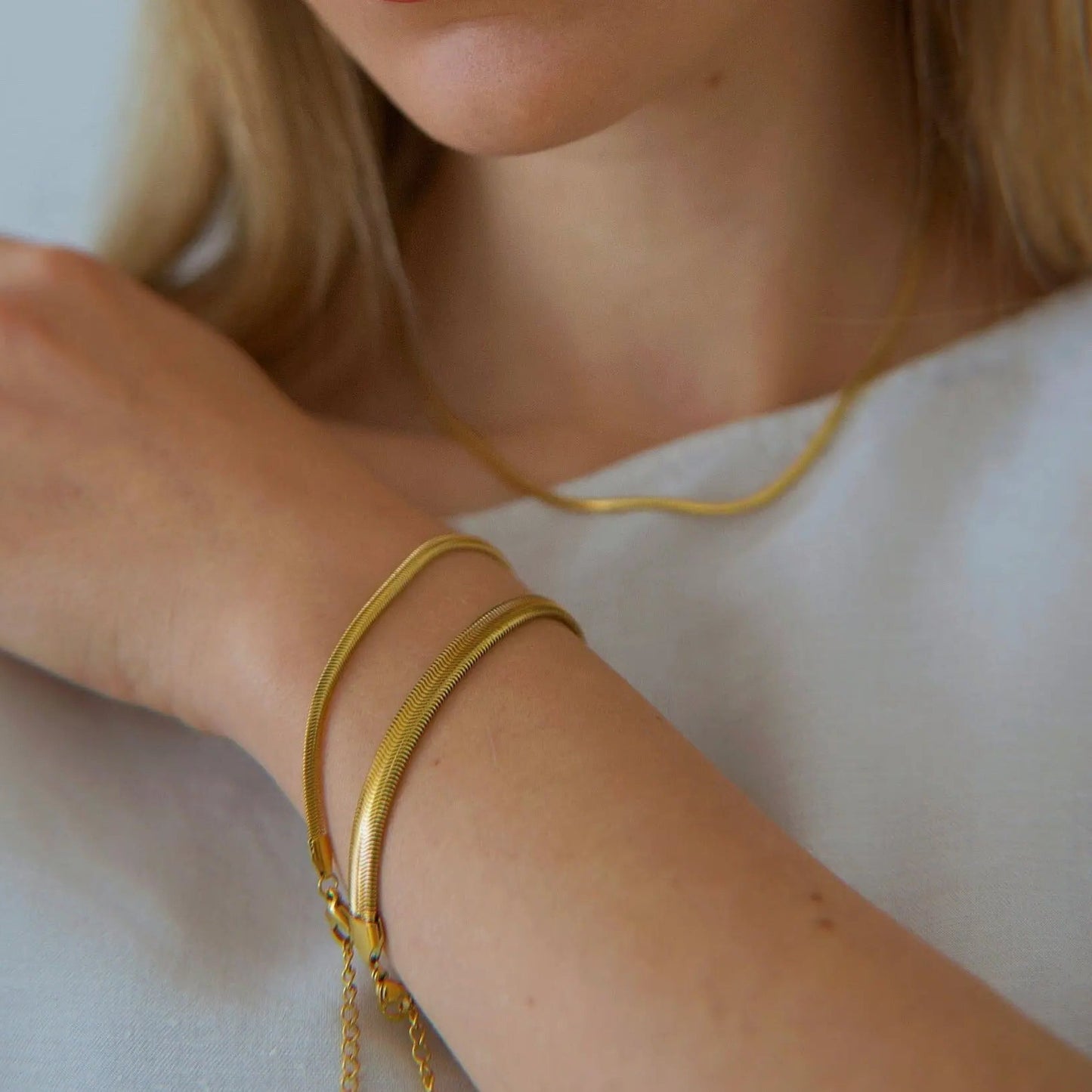 Damen Fischgräten-Armband 6mm- 18 Karat - Pearlsey