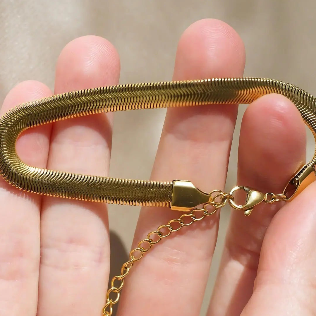 Damen Fischgräten-Armband 6mm- 18 Karat - Pearlsey