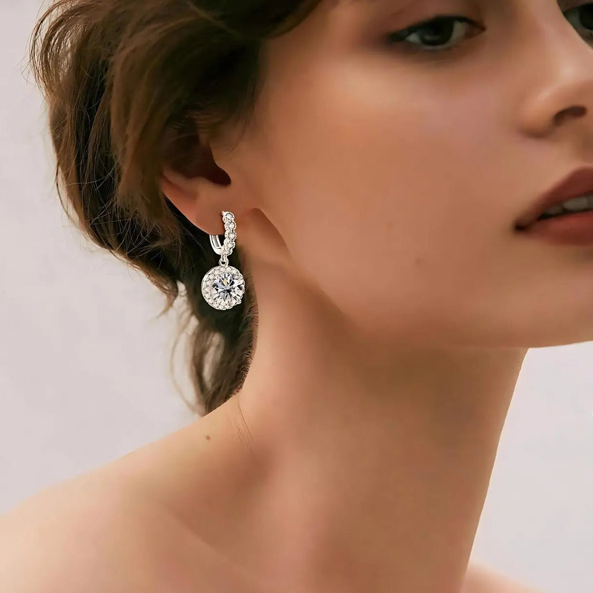 Elegante Moissanit-Creolen- 3 Karat - Pearlsey