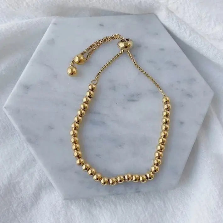 Goldkugeln-Armband "Leonidas"-18k - Pearlsey