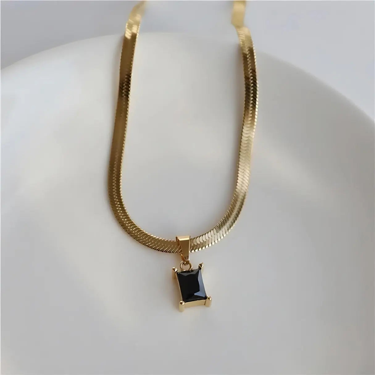 Halskette "Cassidy" - Snake Chain mit Kristall-18k - Pearlsey