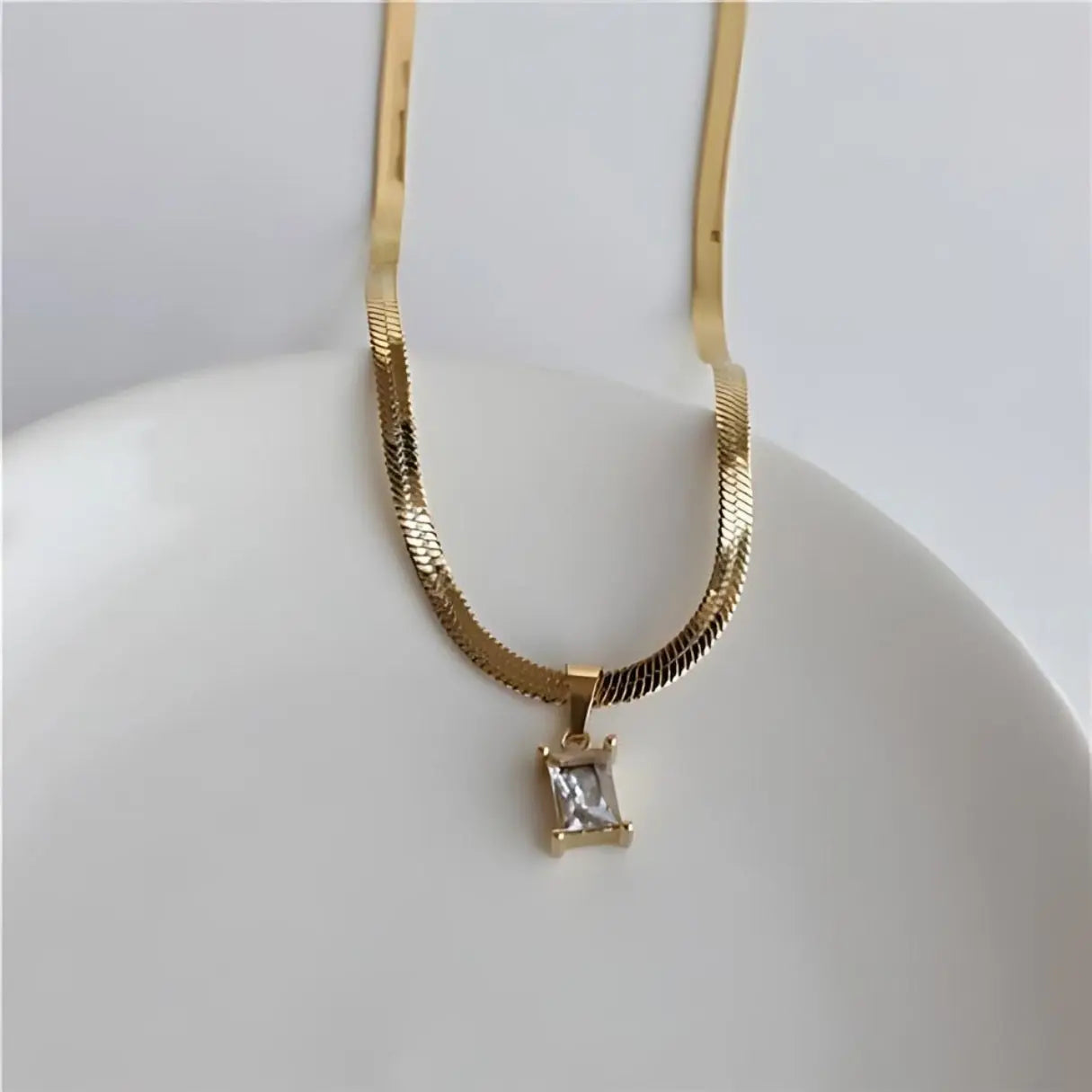 Halskette "Cassidy" - Snake Chain mit Kristall-18k - Pearlsey