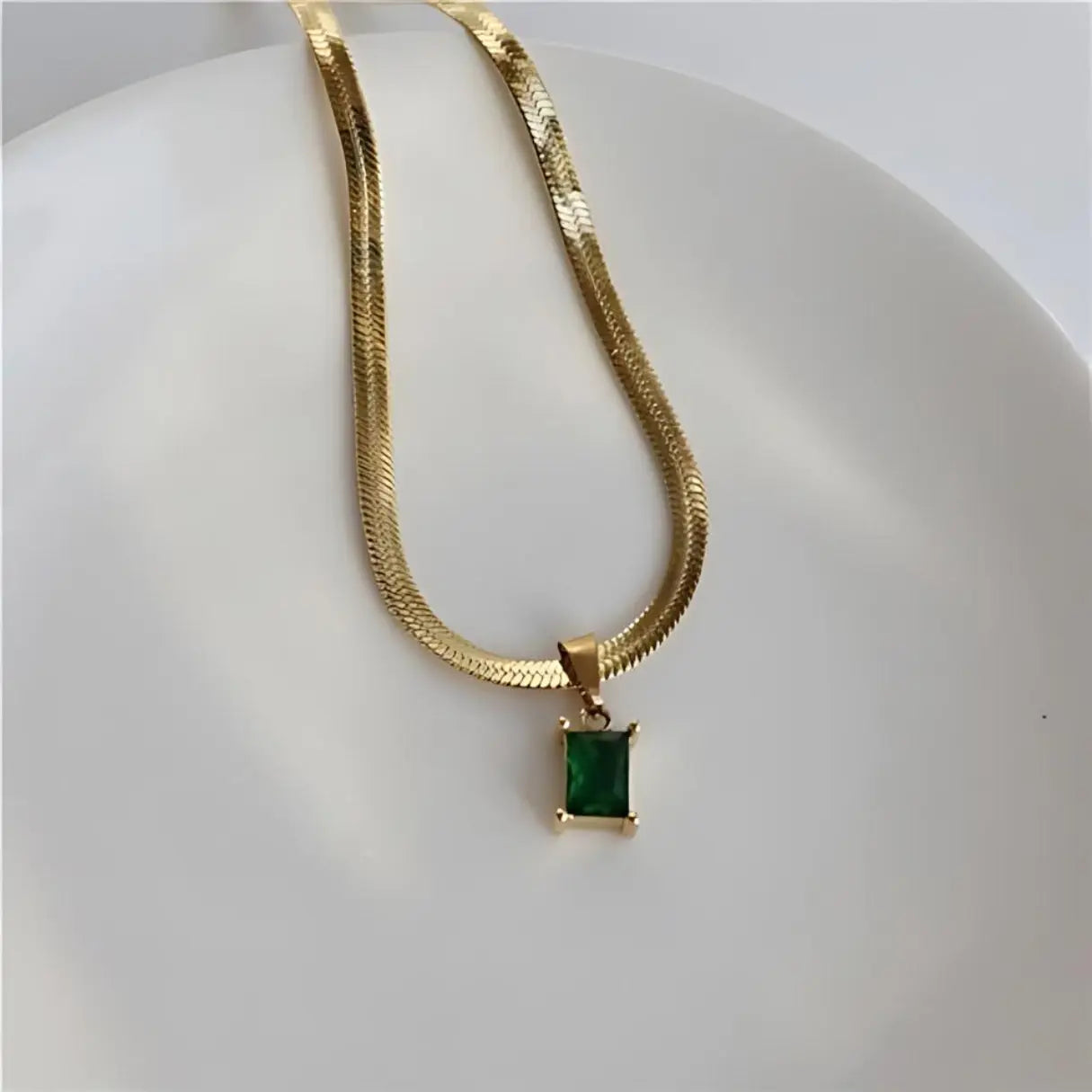 Halskette "Cassidy" - Snake Chain mit Kristall-18k - Pearlsey