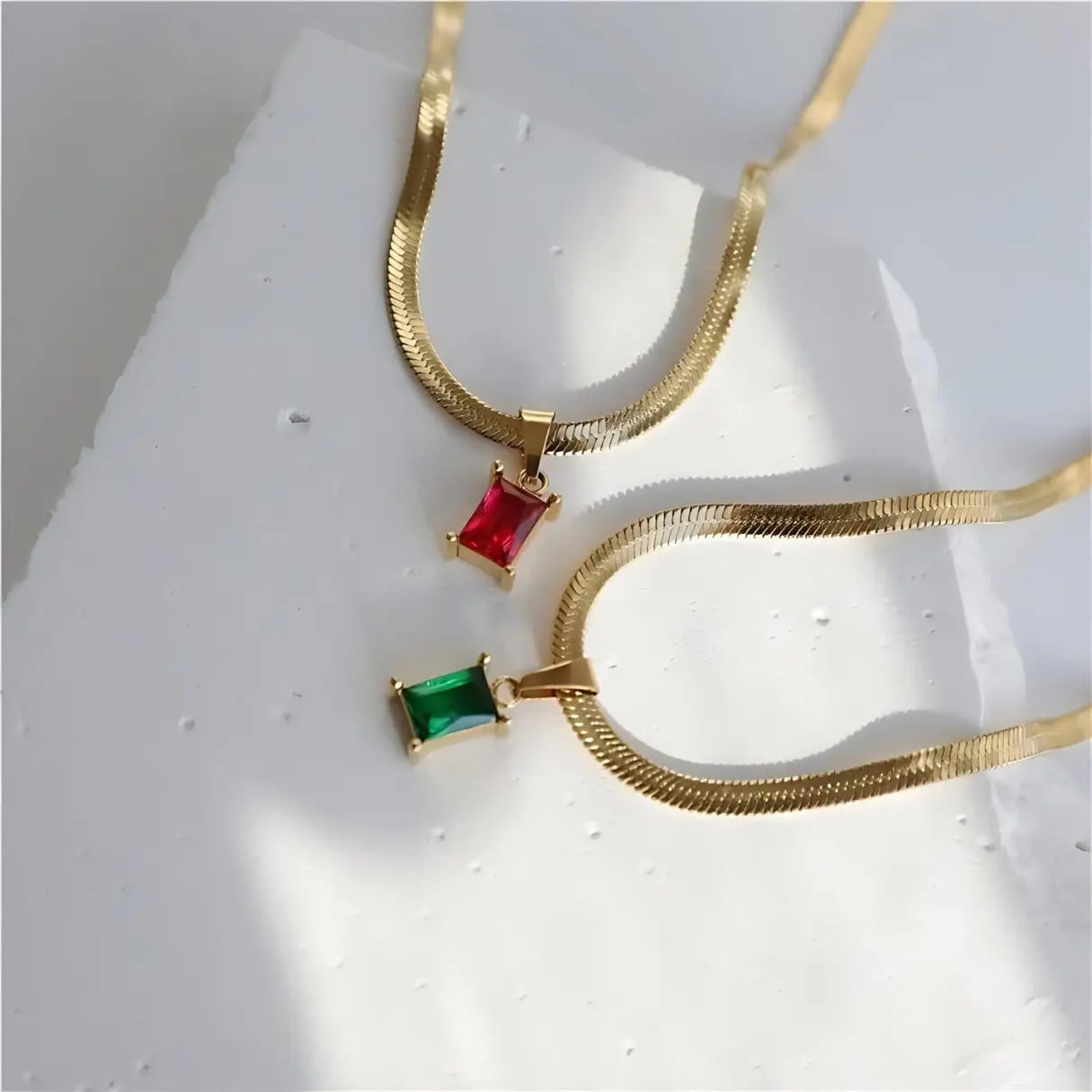 Halskette "Cassidy" - Snake Chain mit Kristall-18k - Pearlsey