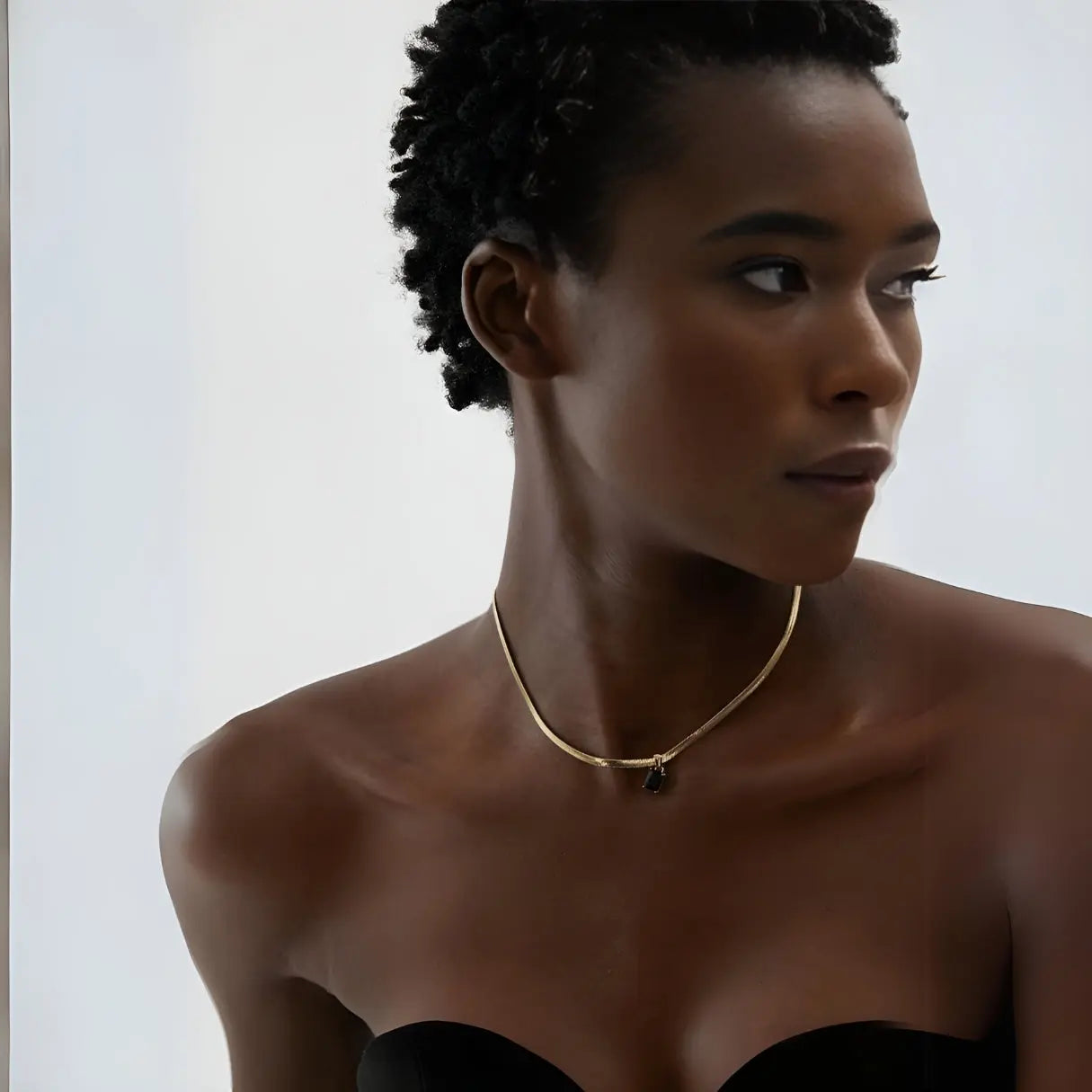 Halskette "Cassidy" - Snake Chain mit Kristall-18k - Pearlsey