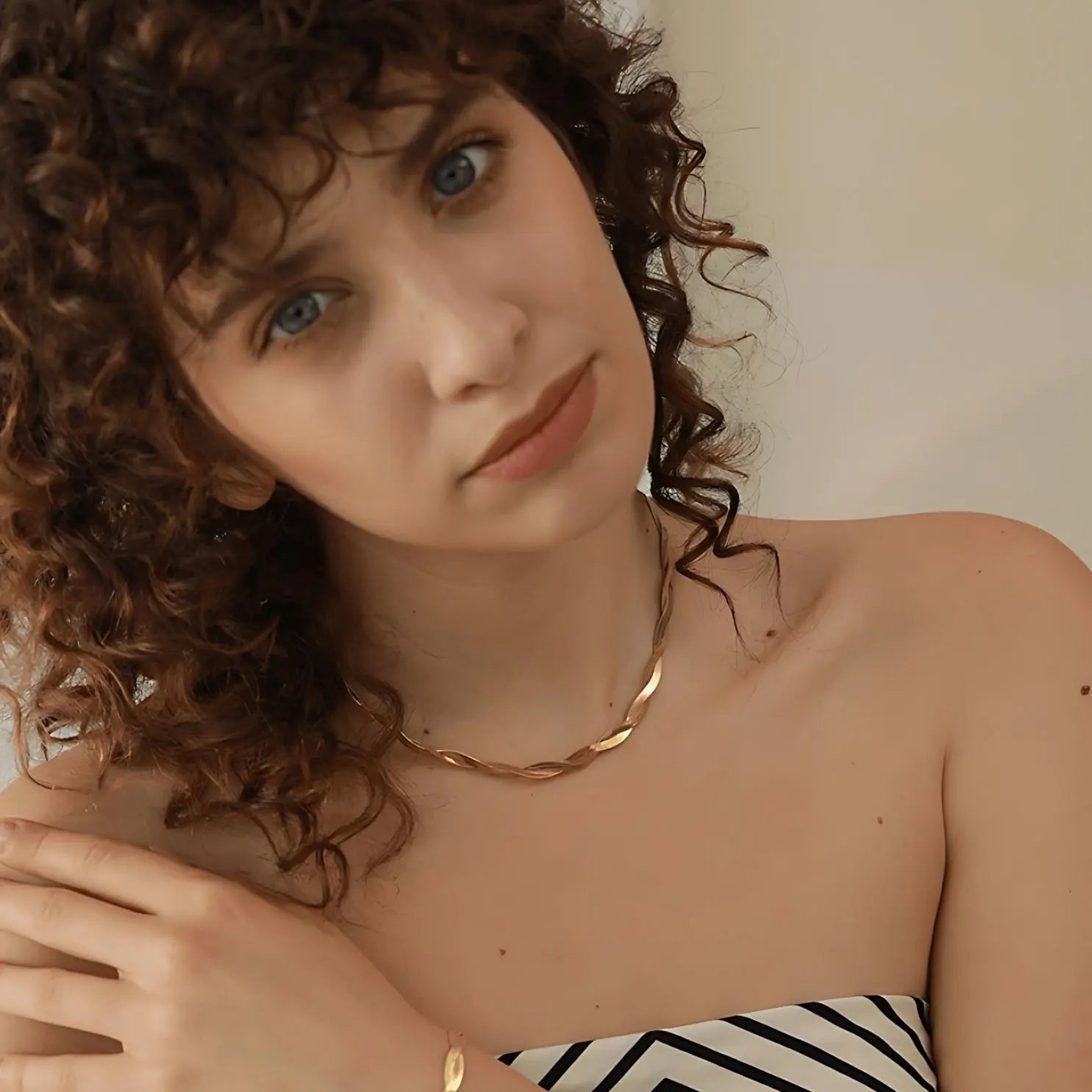 Halskette "Frances" - Twisted Snake Chain-18k - Pearlsey