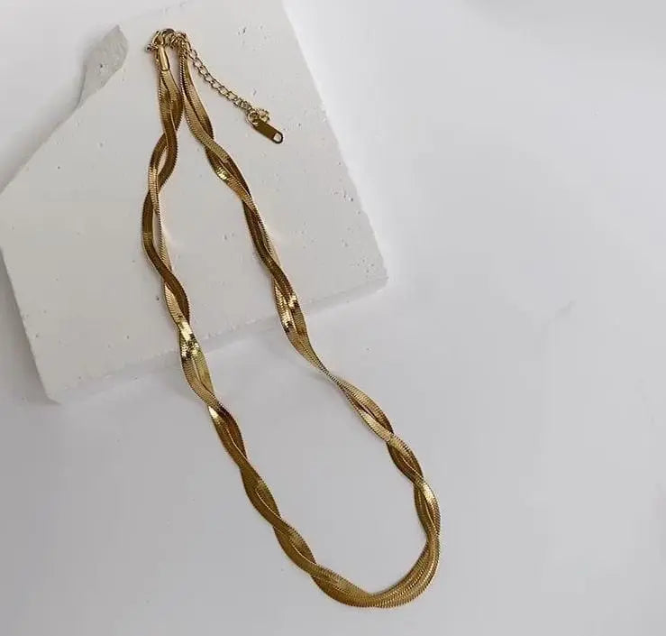 Halskette "Frances" - Twisted Snake Chain-18k - Pearlsey