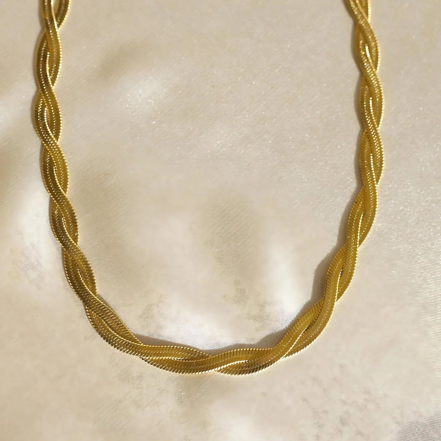 Halskette "Frances" - Twisted Snake Chain-18k - Pearlsey