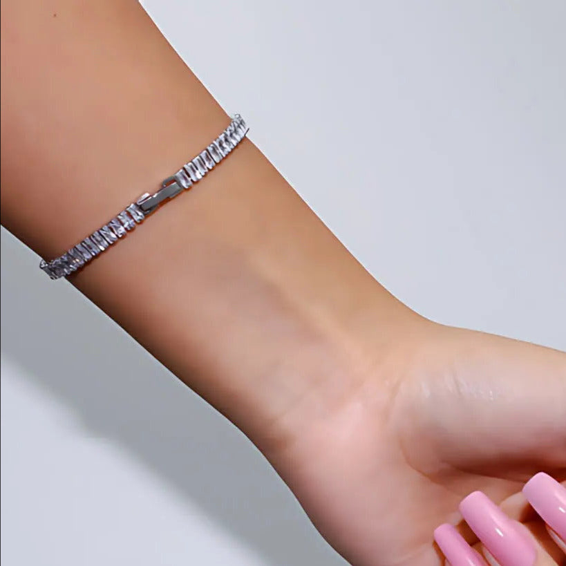 Icy Tennis Armband- 925 Sterling Silber 18 Karat vergoldet - Pearlsey