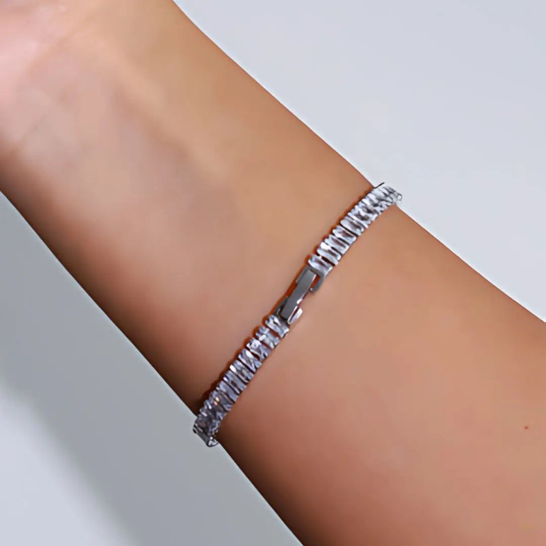 Icy Tennis Armband- 925 Sterling Silber 18 Karat vergoldet - Pearlsey
