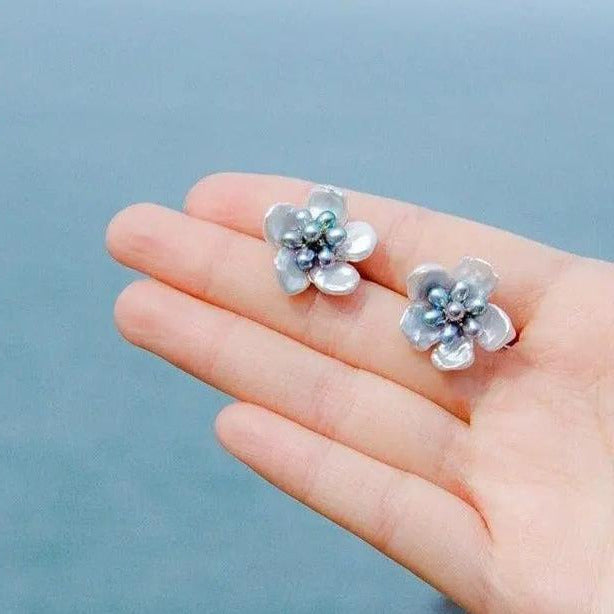 Keshi & Seed Pearl Flower Ohrringe - Pearlsey