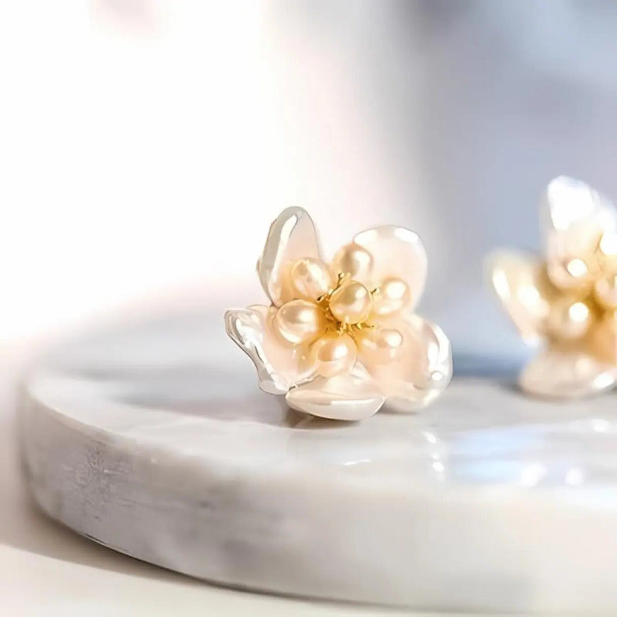 Keshi & Seed Pearl Flower Ohrringe - Pearlsey