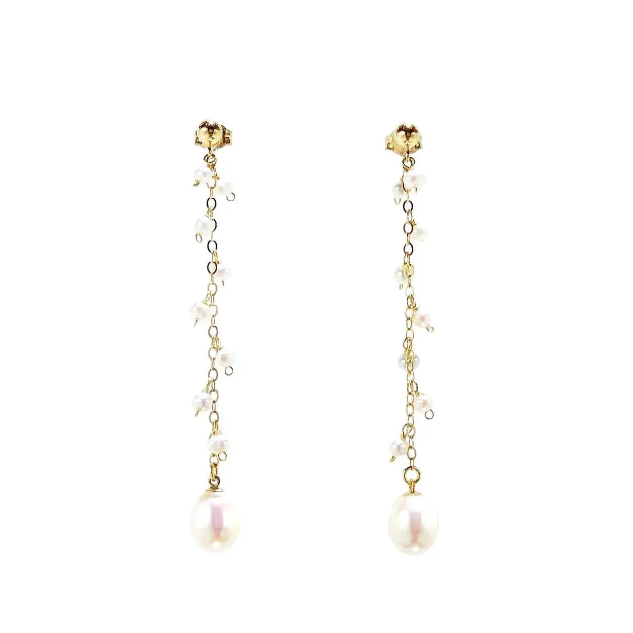 Lange Frischwasser-Perlen Cluster Ohrringe "Radiance" - Pearlsey