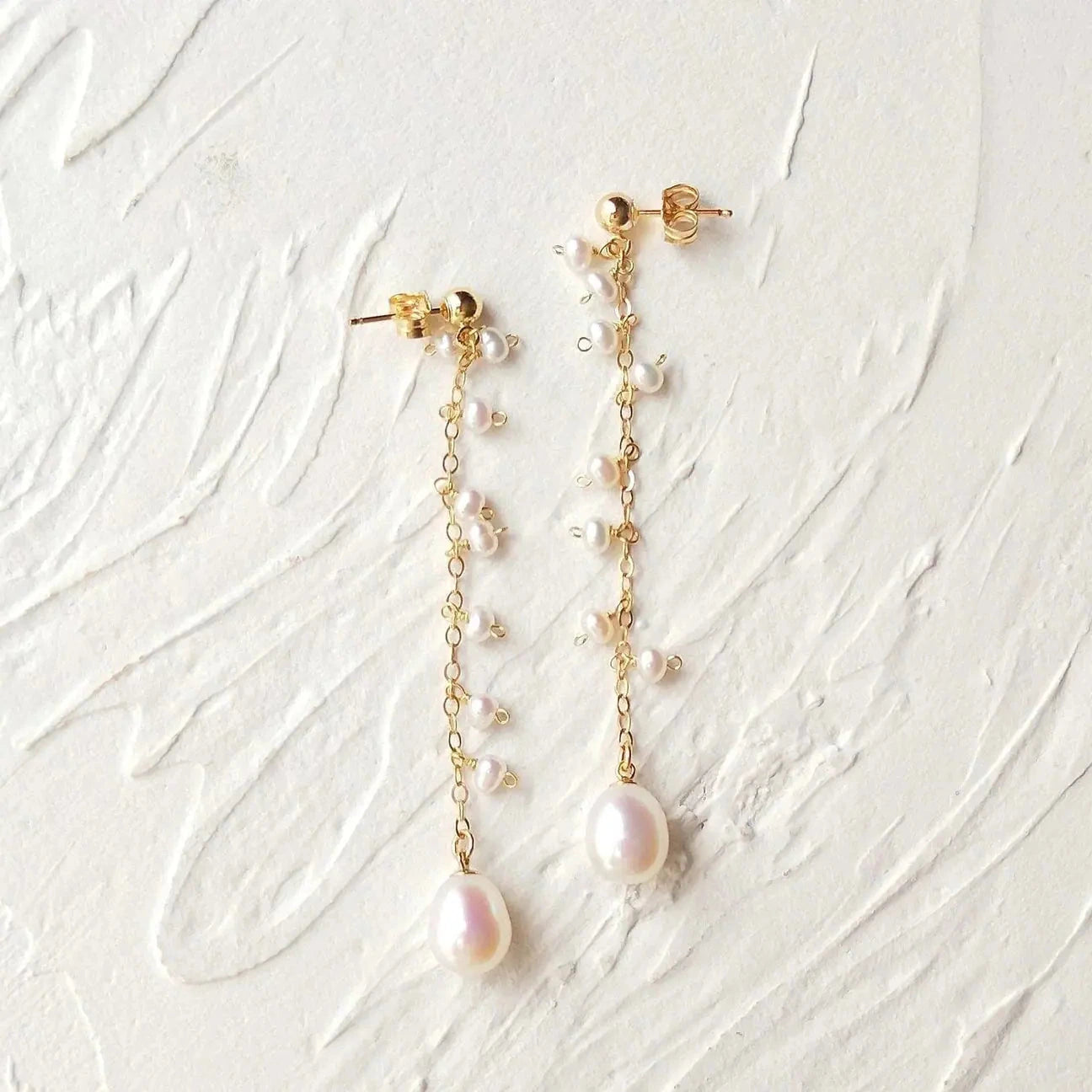 Lange Frischwasser-Perlen Cluster Ohrringe "Radiance" - Pearlsey