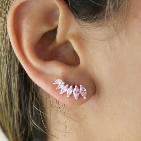 Silberne Stepping Steck-Ohrringe - Pearlsey