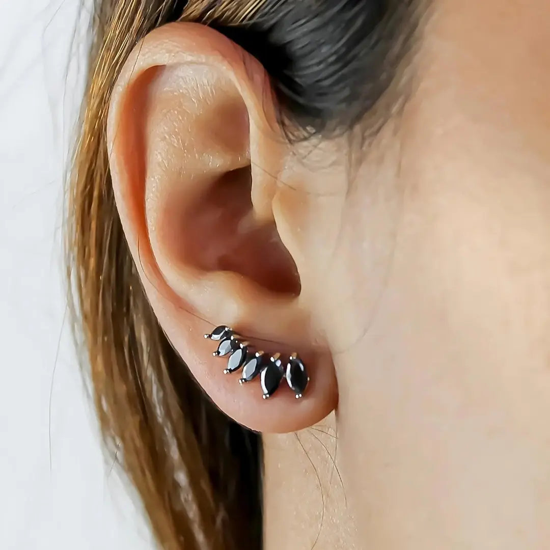 Silberne Stepping Steck-Ohrringe - Pearlsey