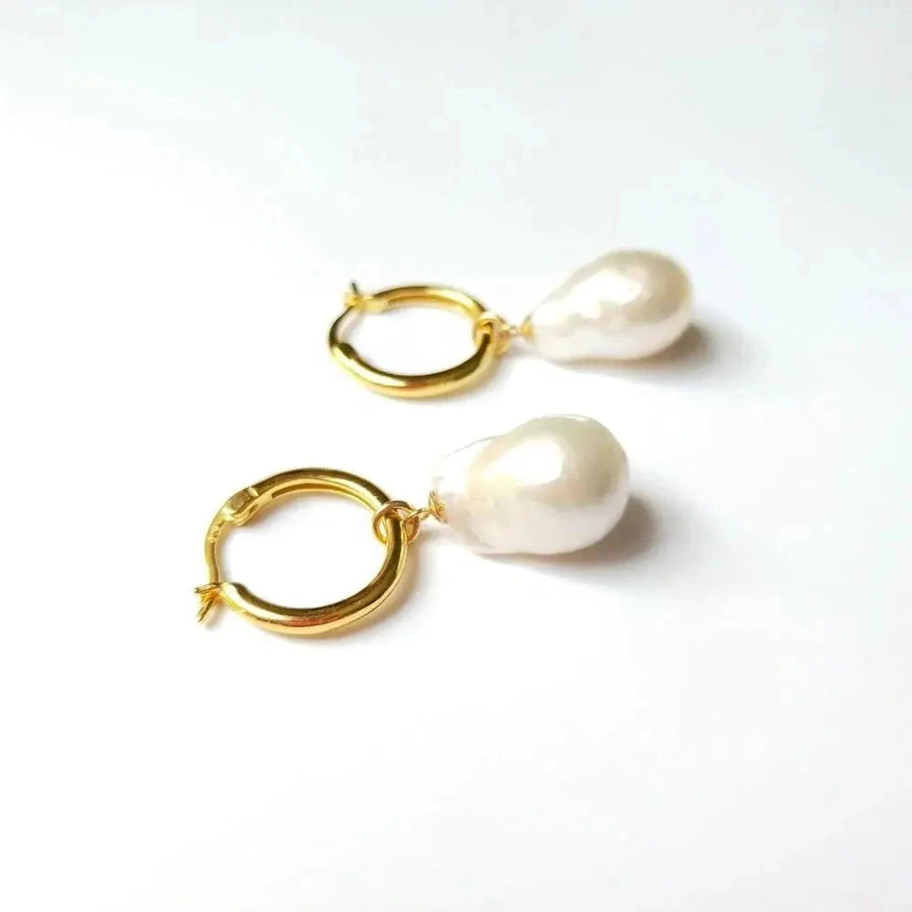 Tropfenförmige Barockperlen-Ohrringe (Detachable) - Pearlsey