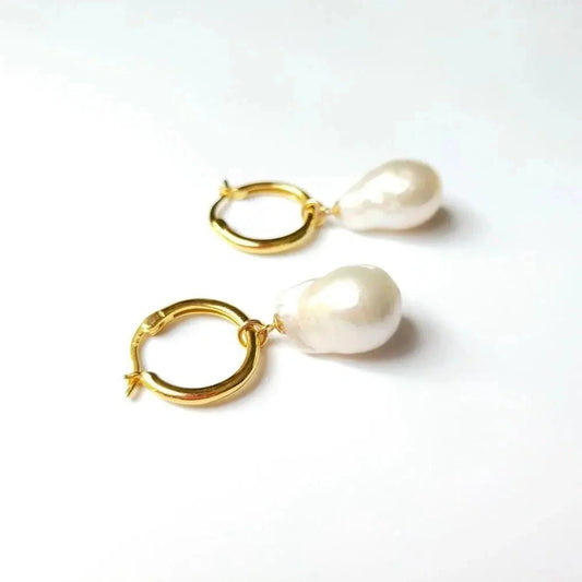 Tropfenförmige Barockperlen-Ohrringe (Detachable) - Pearlsey