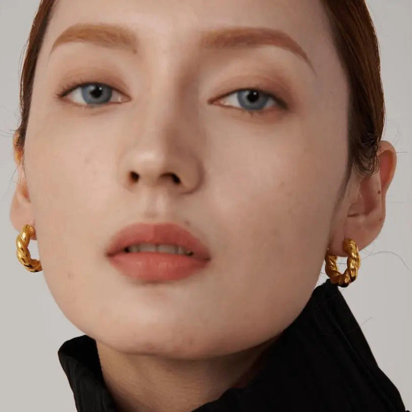 Twisted Nugget Creolen "Candy"-18 Karat - Pearlsey