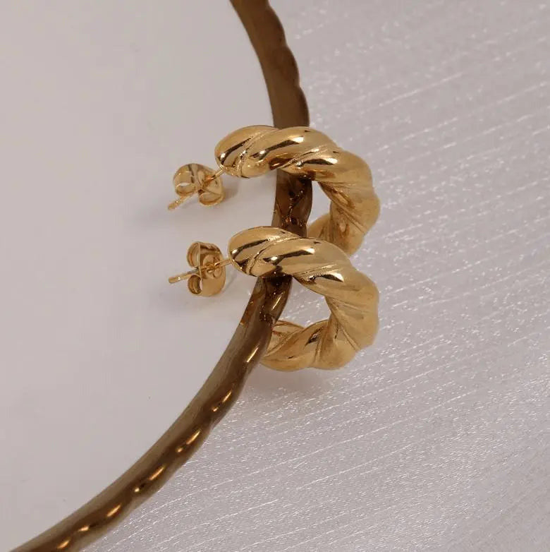 Twisted Nugget Creolen "Candy"-18 Karat - Pearlsey