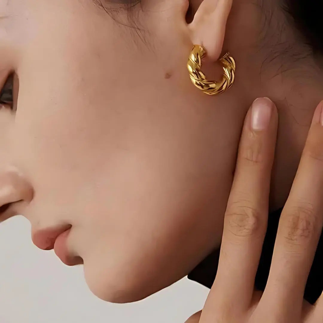 Twisted Nugget Creolen "Candy"-18 Karat - Pearlsey