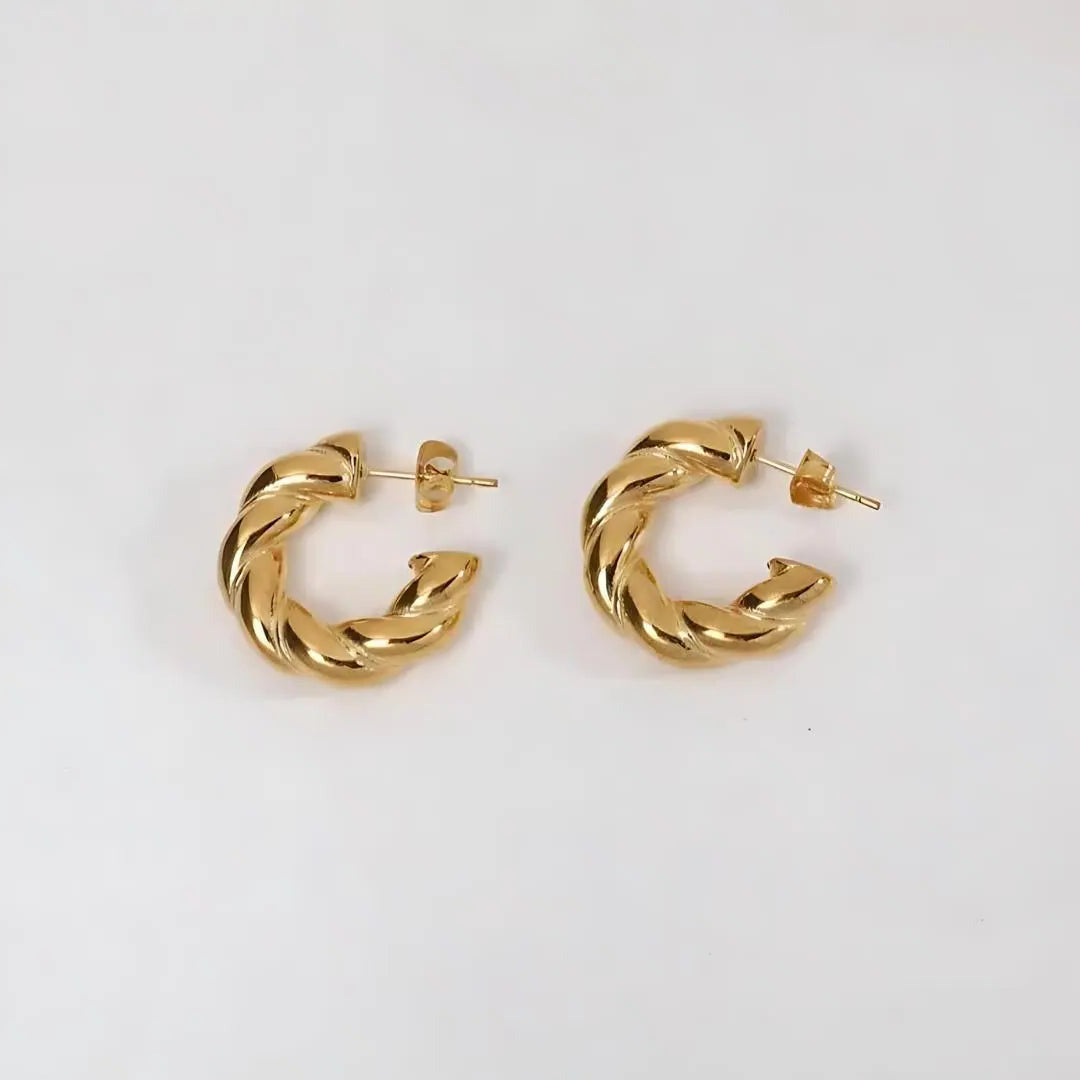 Twisted Nugget Creolen "Candy"-18 Karat - Pearlsey