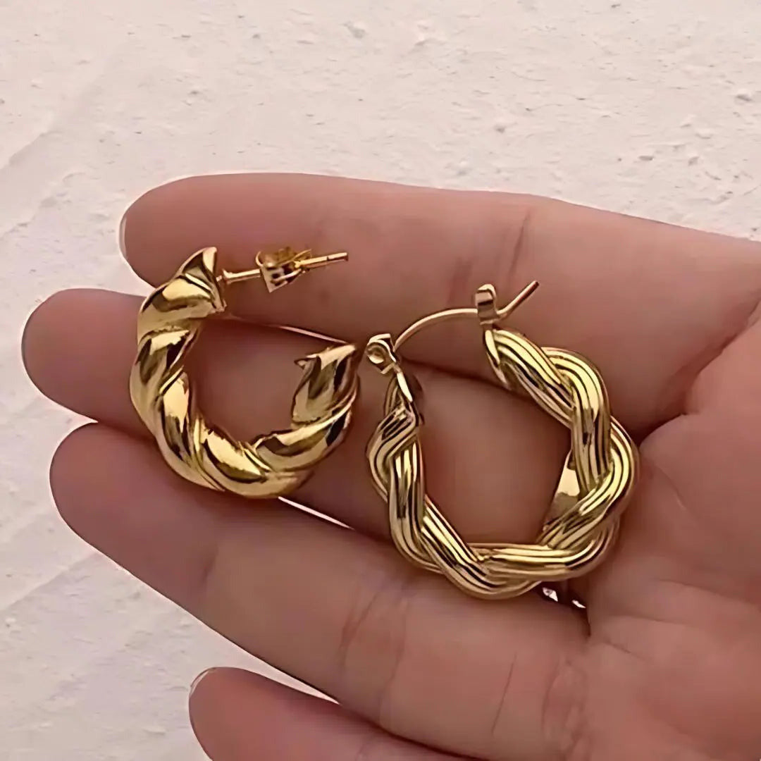 Twisted Nugget Creolen "Candy"-18 Karat - Pearlsey