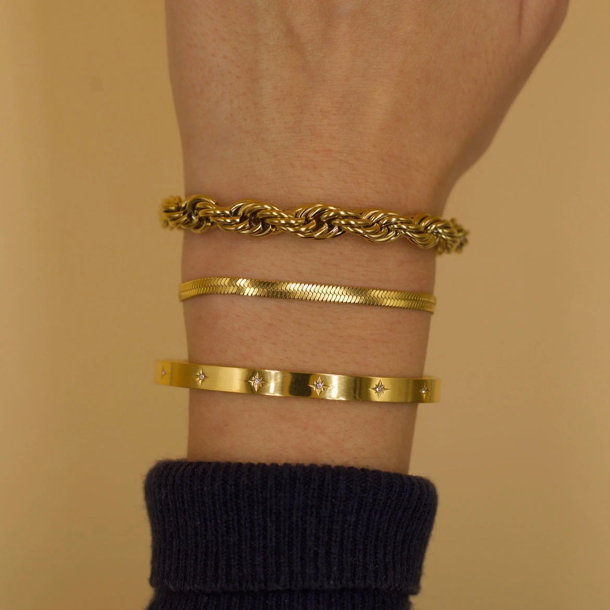 Twisted Rope Chain Armband "Esmeralda"-8mm - Pearlsey