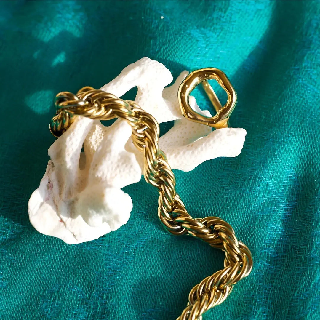 Twisted Rope Chain Armband "Esmeralda"-8mm - Pearlsey