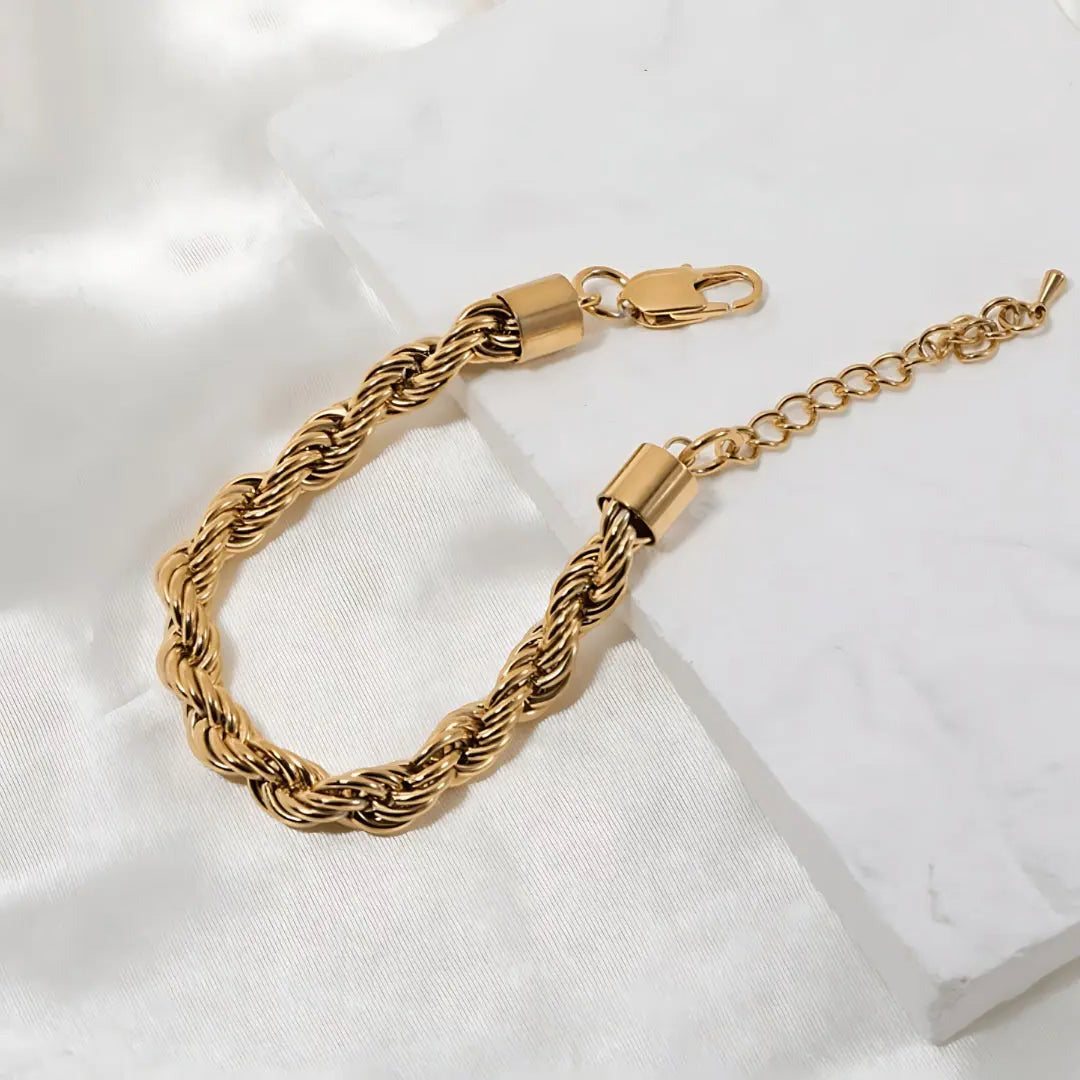 Twisted Rope Chain Armband "Esmeralda"-8mm - Pearlsey