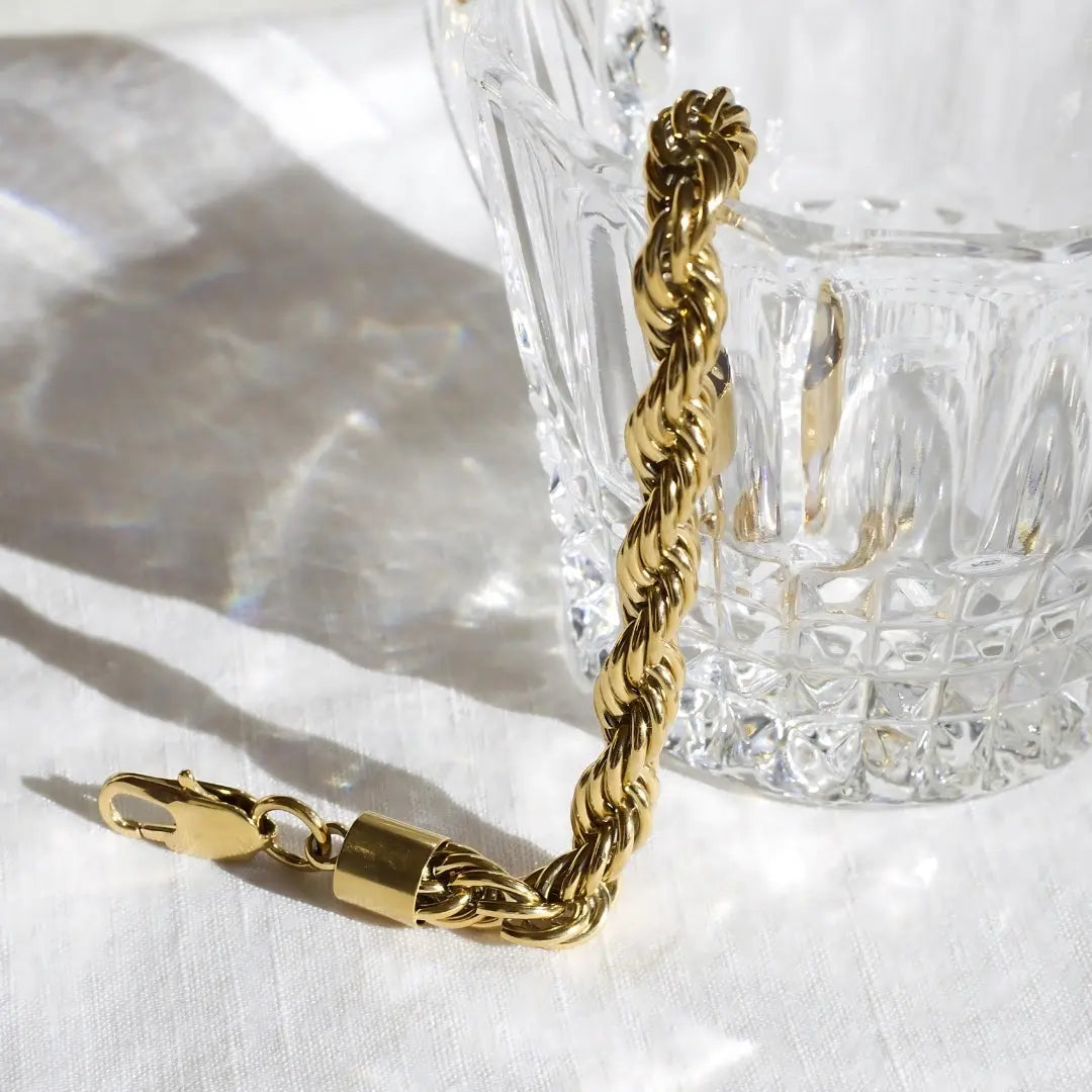 Twisted Rope Chain Armband "Esmeralda"-8mm - Pearlsey